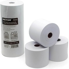 Rollos de papel blanco compacto Victor 7050 para calculadoras de impresión portátiles/máquinas sumadoras/cajas registradoras de impresión de tinta 5.7