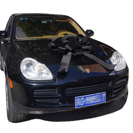 30" Blue Giant Car Bow | 30" Red Velvet Car Bow - Big Car Bow with Non Scratch Magnet Base, Weather Resistant and Waterproof Vinyl Magnetic Car Bow (1 Pack)