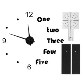 Acrylic Wall Clock DIY Mirror Stickers Modern Wall Art Decal Household SuppliesBlack