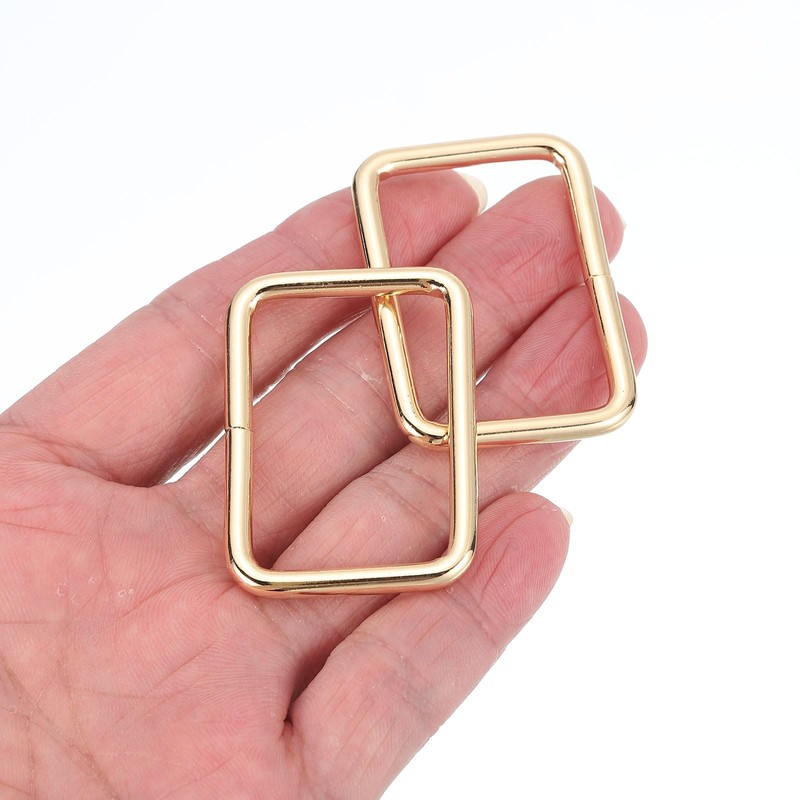 sourcing map 4Pcs Metal Rectangle Ring, 1 1/2 x 1