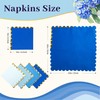 100 Pcs Blue Cocktail Napkins with Gold Foil Scalloped Edges