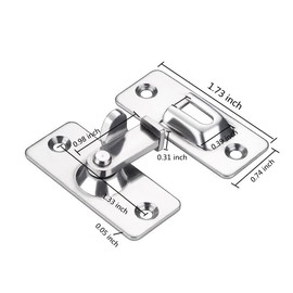 szhdxsy 90 Degree 304Stainless Steel Right Angle Door Lock Buckle Lock Bolt Lock cam Lock for Door and Window Sliding Lock bar Bolt barn Sliding Door Lock Sliding Latch, Silver