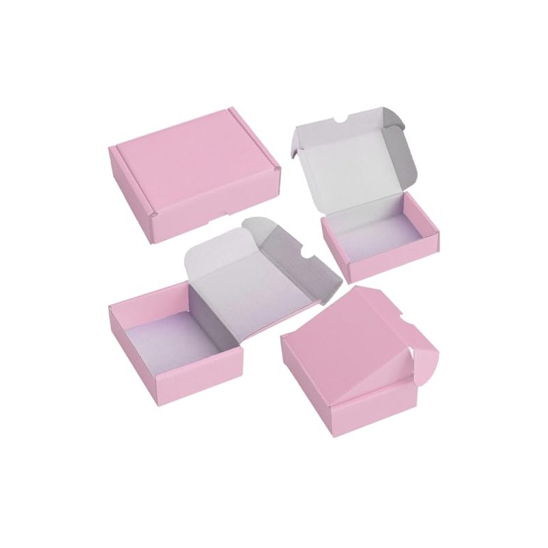 20 x F1 4x3x2" Postal Pip Box Die Cut Pink