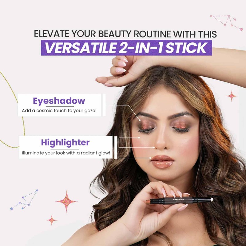CHARMACY Multichrome 2 in 1 Cream Eyeshadow Stick, Waterproof Eye