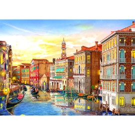 HUADADA Jigsaw Puzzles for Adults 1000 Piece Romantic Venice Water City Landscape Puzzle Adult Puzzles 1000 Pieces Educational Games Puzzle