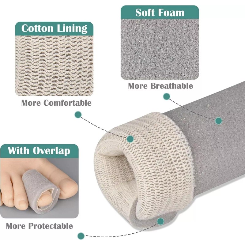 Ultrassist Tubular Foam Toe/Finger Sleeve with Overlap Small 5/8" Inch