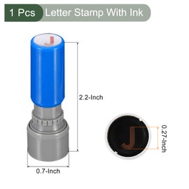YOKIVE Letter Stamp, Alphabet Character Stamper with Ink Decorate Postcards, Great for Classroom, Festivals (Blue, Letter J)