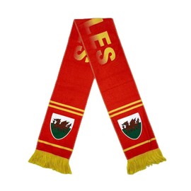 Wales Shield Supporters Scarf| Premium Knitted Welsh Fan Scarf with Shield Emblem | Soft, Warm & Durable Winter Accessory for Rugby & Football Matches, Festivals & National Events| Welsh Souvenir Gift