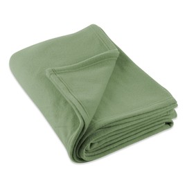 J & M Home Fashions Luxury Fleece Blanket, King, 1-Piece, Olive Green