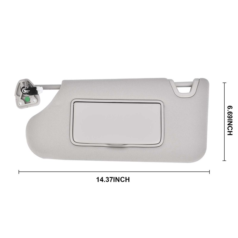 Nakuuly Left Driver Side Sun Visor Gray with Light, Without