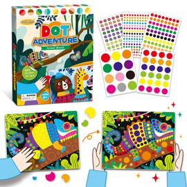 Drama Planet Dot Sticker Art Kit for Kids, Craft Captivating Animal Scenes with Dot Stickers, Includes Inspiration Guide, Craft Kits, Art Activities for Kids, Gift for Boys and Girls