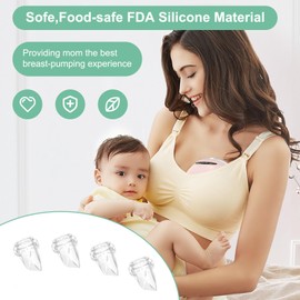 PDFans - 4 piezas de repuesto para extractor de leche portátil con válvula de pico de pato, compatible con Mommed S21/S19/S18