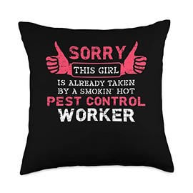Pest Control Worker Ideas for a Termites Bugs Rodents Hunter Throw Pillow, 18x18, Multicolor