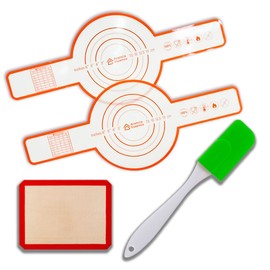 Sourdough Silicone Bread Sling - Oval and Round Non-Stick & Easy Clean Silicone Bread Mat for Dutch Oven. Reusable With Extra Long Handles Silicone Bread baking Supplies tools accessories(Orange)