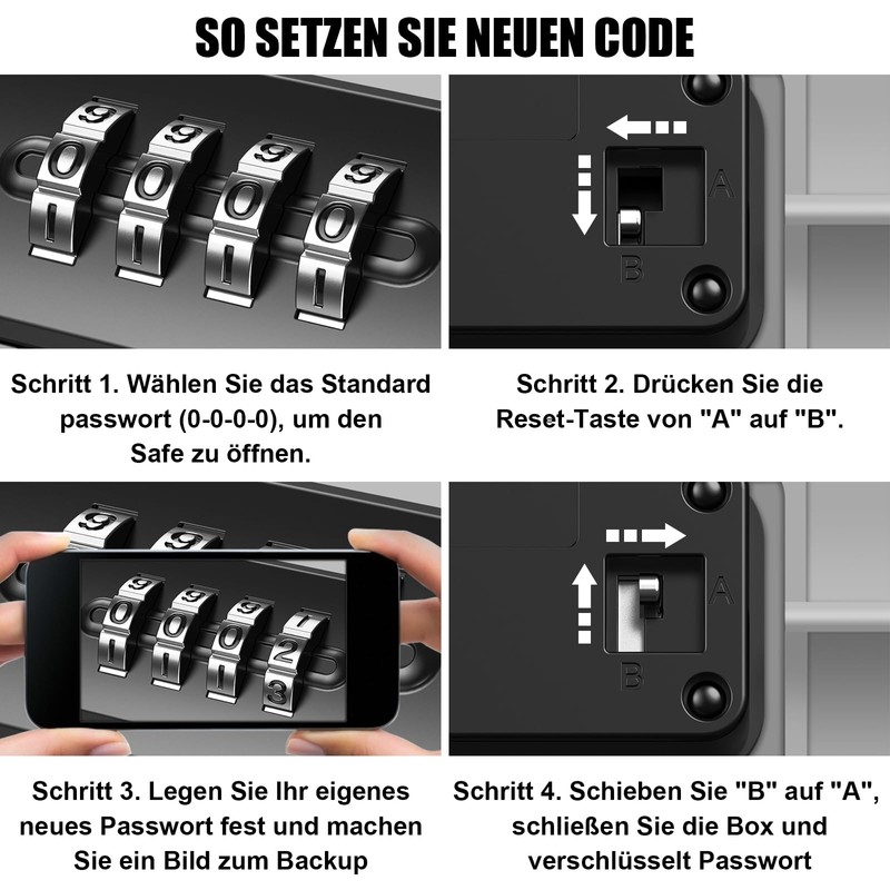 Small Safe Portable 4 Digit Code Safe Security Box with