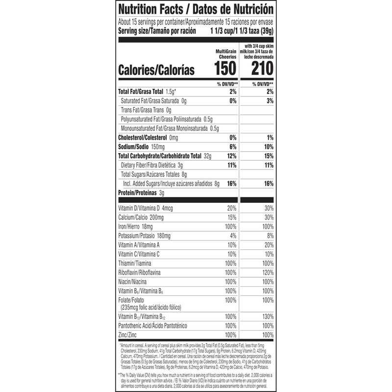 Multi Grain Cheerios, Heart Healthy Breakfast Cereal, Gluten Free, Giant