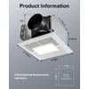 GROWNEER Bathroom Exhaust Fan with Light, 110 CFM 1.0 Sone