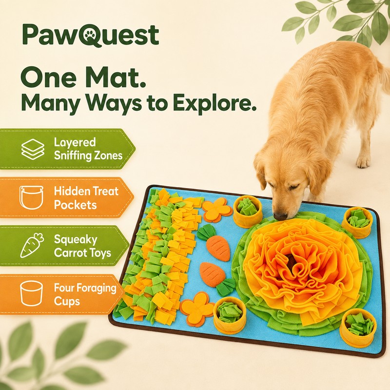 Large Interactive Snuffle Mat for Dogs – Slow Feeder, Training
