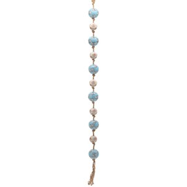Hanging Decorative Ceramic Porcelain Sailor Balls on a Rope Tsugo Collection (White & Light Blue)