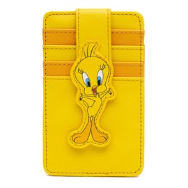 Buckle-Down Looney Tunes Vegan Leather Wallet, ID Card Holder, Tweety Bird Pose Yellows, 3.0" x 5.0"