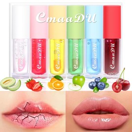 Joyeee Lip Oil Tinted, 5pcs Moisturizing Lip Glow Oil Plumping Lip Gloss Non-sticky Lip Plumper Tinted Lip Balm Lip Care Make Up Gifts for Women Gilrs Daily Lip Care Repairing & Lip Makeup