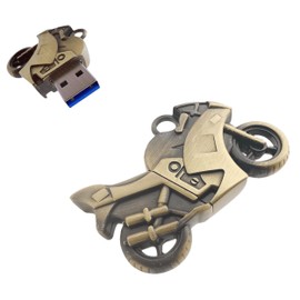 Ecoodisk 64GB USB 3.0 Flash Drive Strong Metal Motorcycle High Transfer Speed Pendrive Memory Stick Champagne