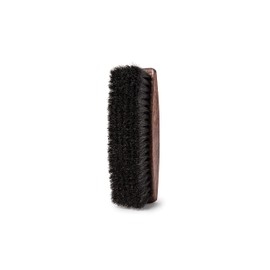 Lettro Shoe Polishing Brush, Wooden Brush for Shiny Boots and Shoes, Shoe Polishing Brush with Horsehair for Smooth Leather Footwear, Black Bristles