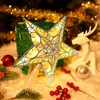 Christmas Star Tree Topper Ornament GlitterTree Topper with 20 LED