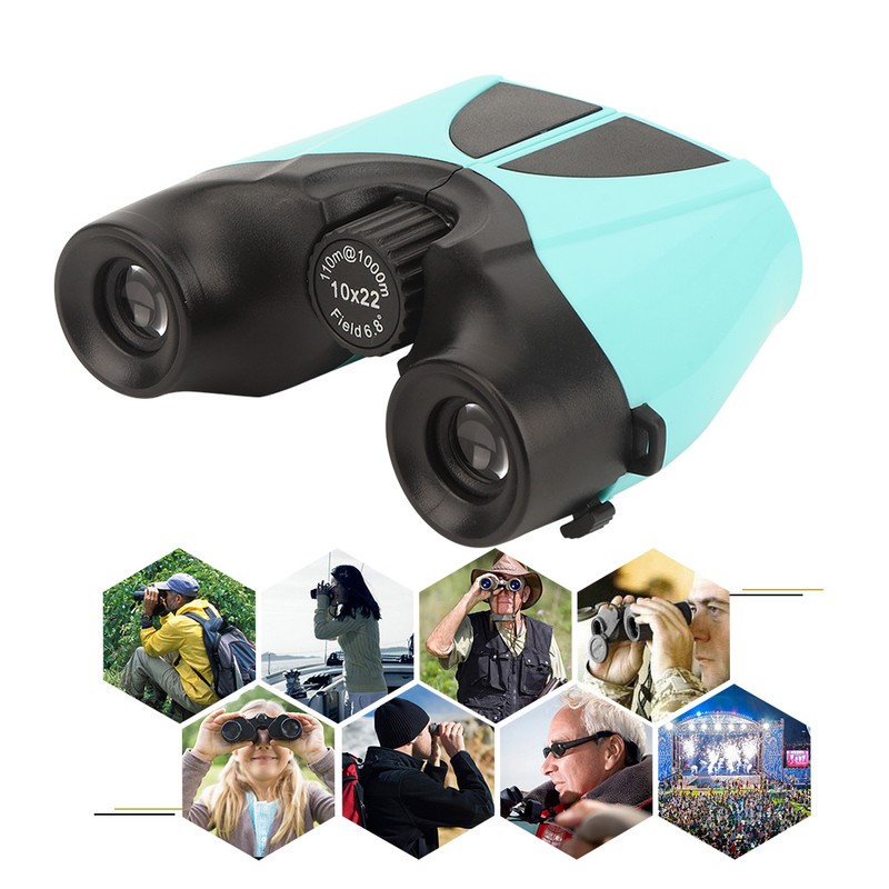 10X22 Plastic Compact Body Outdoor Portable Easy Focusing Binocular Telescope