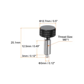 sourcing map Spring Plunger with Knurled Handle M6x1 Pin Dia. 3mm Retractable Quick Release Pins Stainless Steel Lock Out Type Index Plunger for Industrial Equipment, Black