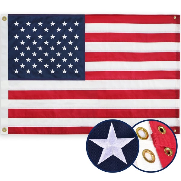 BGTXCZ American Flag 2x3 Ft, Four Brass Grommets Multipurpose US