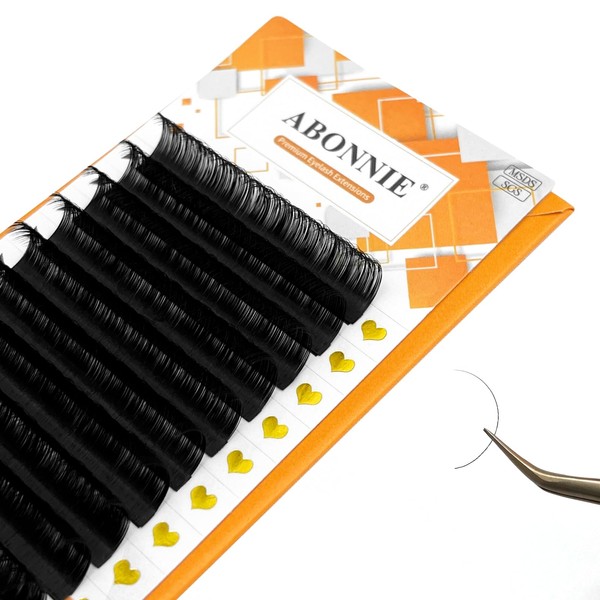ABONNIE Classic Lash Extensions, Premium Cashmere Individual Lash Extensions, 0.07