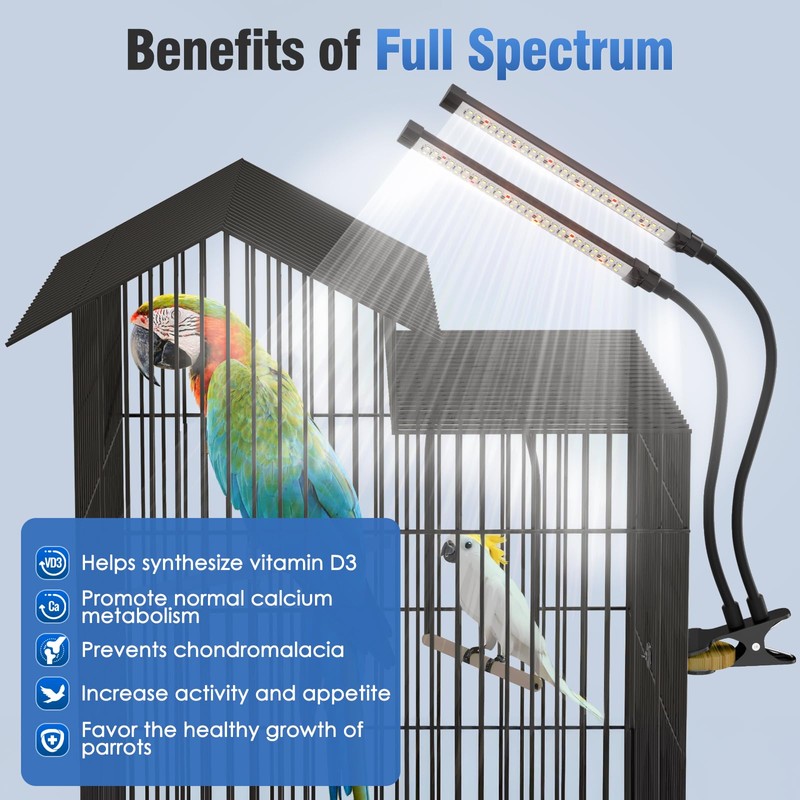 Bird Lighting Bird Cage Light Fixture Combo Kit Full Spectrum