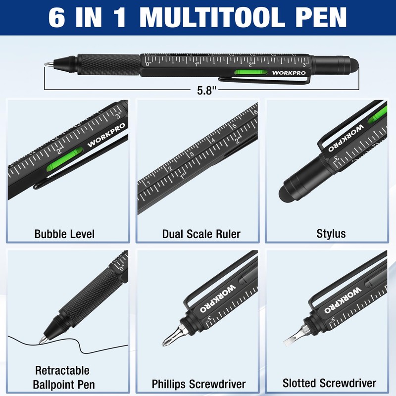 Father’s Day Gifts for Men, 9 Functions Multi-tool Pen Set,
