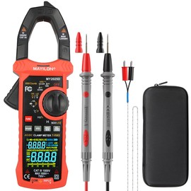 MAYILON Multimeter Clamp Meter, AC DC Voltage Current Multi Meter Tester, 9999 Counts, 1000v Voltage 1200a Current With Torch, LCD Display, for Temperature Continuity Diode Firewire Detection NCV
