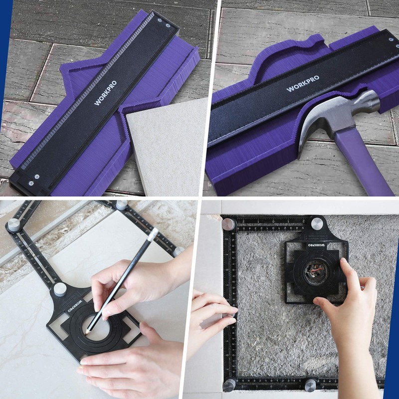 WORKPRO 10" and 6-Sided Angle Measuring Tool Combo Kit, Plastic