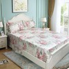ABREEZE Sheets Set Queen Floral Sheets 100% Cotton Elegant Farmhouse