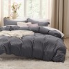 Bedsure Dark Grey Duvet Cover King Size - Soft Prewashed