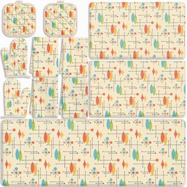 Teenyyou 11 Pcs Mid Century Modern Kitchen Decor Set, Mid Century