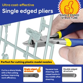 stedi 4.7 Inch Model Pliers, with Ultra Thin Single-Edge and Blade Case Plastic Model Tools for Gundam Repair of Plastic Model and Fixation, Blue