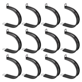 Edinstry 12pcs Rigid Pipe Straps 48mm Diameter Tension Tube Clip Clamp Bracket Tube Hanger Pipe Clamp Fastening Hook 304 Stainless Steel R Type
