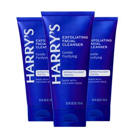 Harry's Exfoliating Face Wash for Men, Gentle Facial Skin Care Products with Volcanic Rock Exfoliant, Dermatologist Tested, 5.1 Fl. Oz, 3 Pack