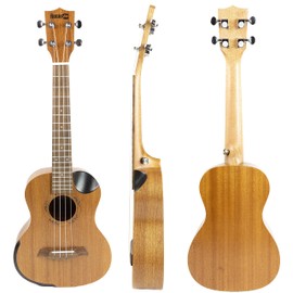 RockJam Premium Concert Ukulele Kit with Tuner, Gig Bag, Strap, Picks & Spare Strings, 4, Right, Natural, Full (RJUK-712C-N)