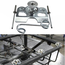 TDZ 10 Pack 1/4 Turn Quick Release Steel Dzus Button with Springs and Tab Plates Free Rivets for Fastening Sheet Metal Door Panel， Chrome