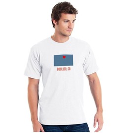 GreatCitees Boulder Colorado T-Shirt Heart XL Grey