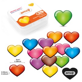 MORCART Pack of 16 Emoji Magnets, Colourful Heart Fridge Magnets Decoration for Locker, Whiteboard, Decorative Magnetic Board, Cupboards, Classroom, Office