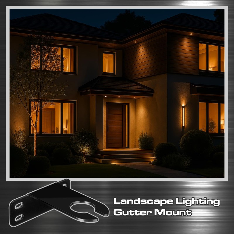 Blulu 2 Pcs Landscape Lighting Gutter Mount Weatherproof Gutter Mount