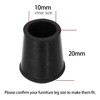 Zinkebol 4 PCS Black Round Rubber Chair Leg Caps Tips,