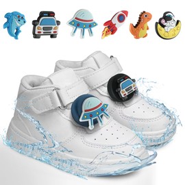 TicEaik 2 Piezas Fundas para Airtag para Cordones de Zapatos para Niños,con 6 Patrones Disponibles para Reemplazar，Lindo Soporte de Silicona de Dibujos Animados para Airtag para Niños (Azul y Negro)