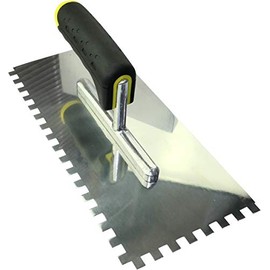 AERZETIX - C45920 - Smooth/8x8mm Toothed Trowel - Smoothing with Notched Tiles - Toothed Spatula - Hand Tools for Construction - Masonry/Masonry/Plaster - Bi-Material Handle - Steel